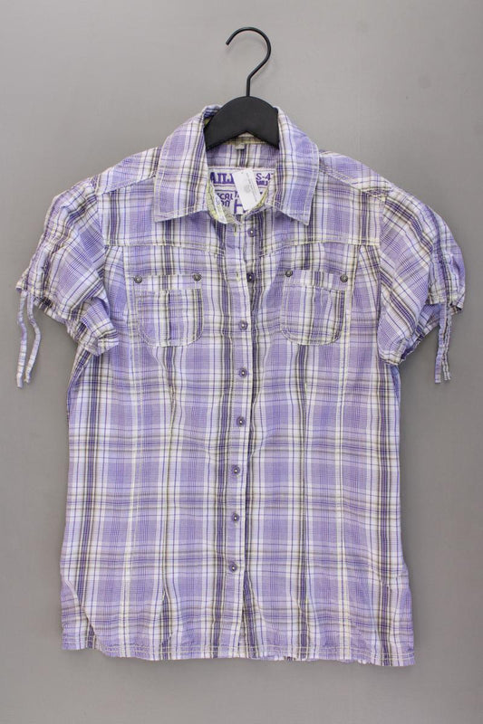 HRC Karobluse Gr. 36 kariert Kurzarm lila aus Baumwolle