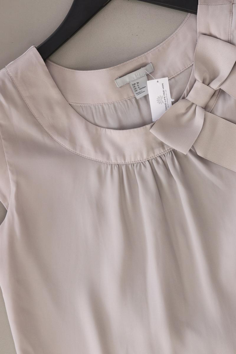 H&M Kurzarmkleid Gr. 36 grau aus Polyester
