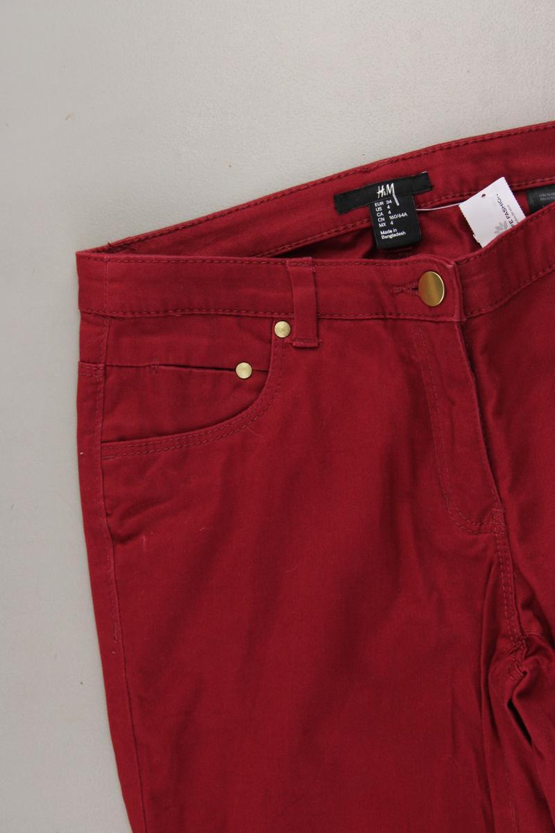 H&M Hose Gr. 34 rot aus Baumwolle