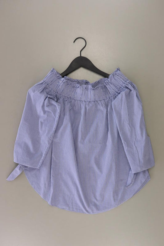 H&M Schluppenbluse Gr. 38 kariert neuwertig 3/4 Ärmel mit Carmen-Ausschnitt blau