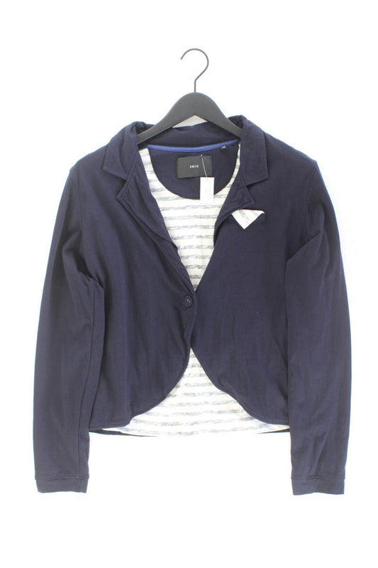 Zero Cardigan Gr. 44 Langarm blau aus Baumwolle
