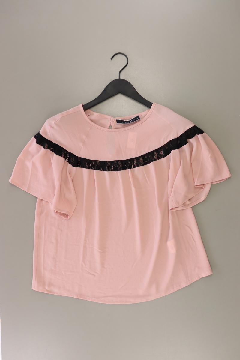 Kurzarmbluse Gr. 42 rosa aus Polyester
