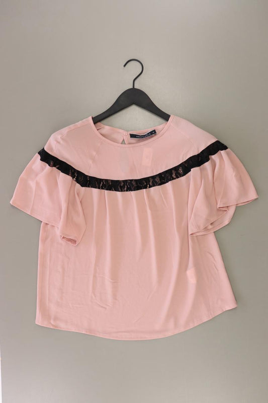 Kurzarmbluse Gr. 42 rosa aus Polyester