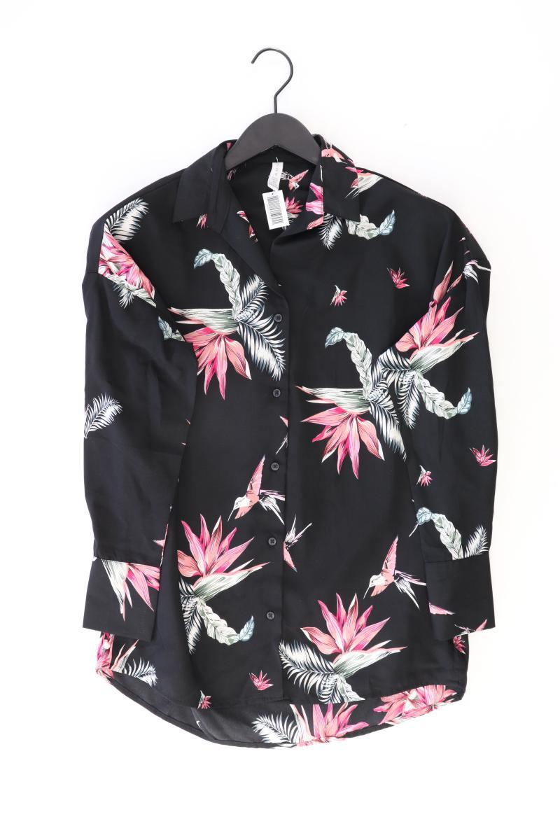 Amisu Oversize Bluse Gr. XS mit Blumenmuster Langarm mehrfarbig aus Polyester