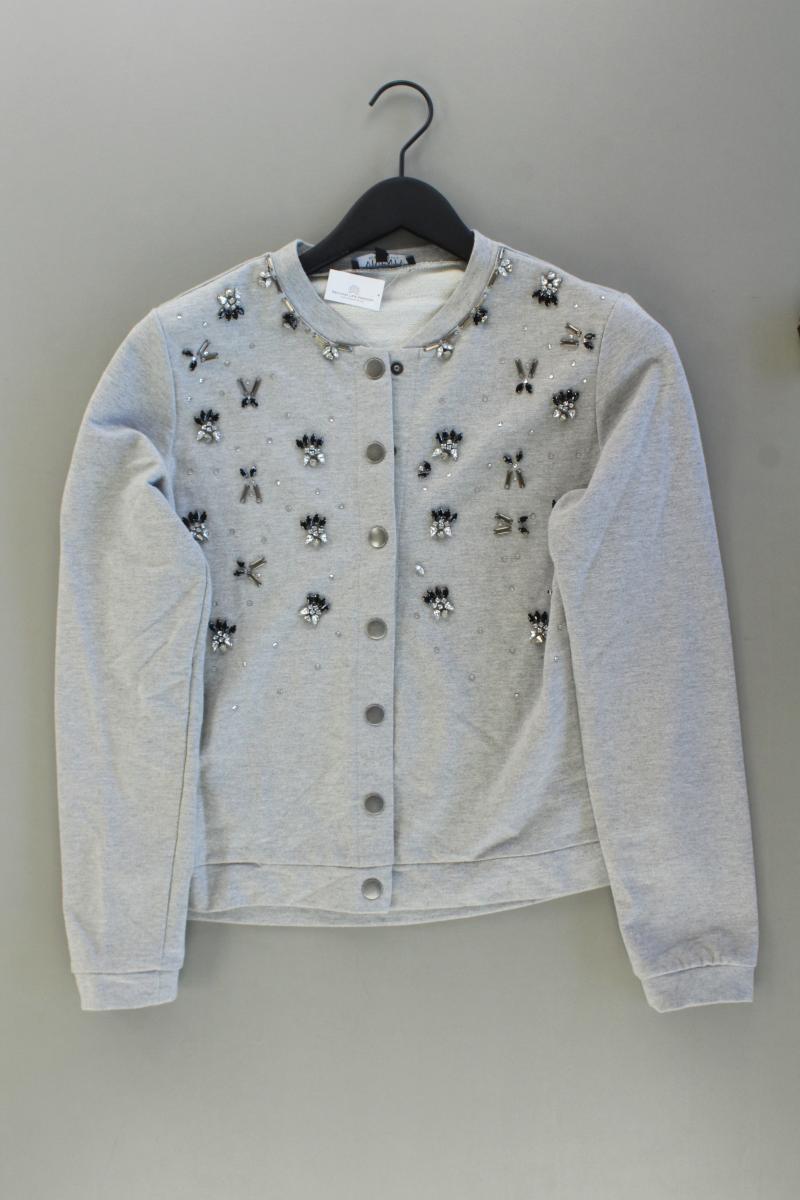 Viventy Strickjacke Gr. 40 Langarm mit Pailletten grau aus Baumwolle