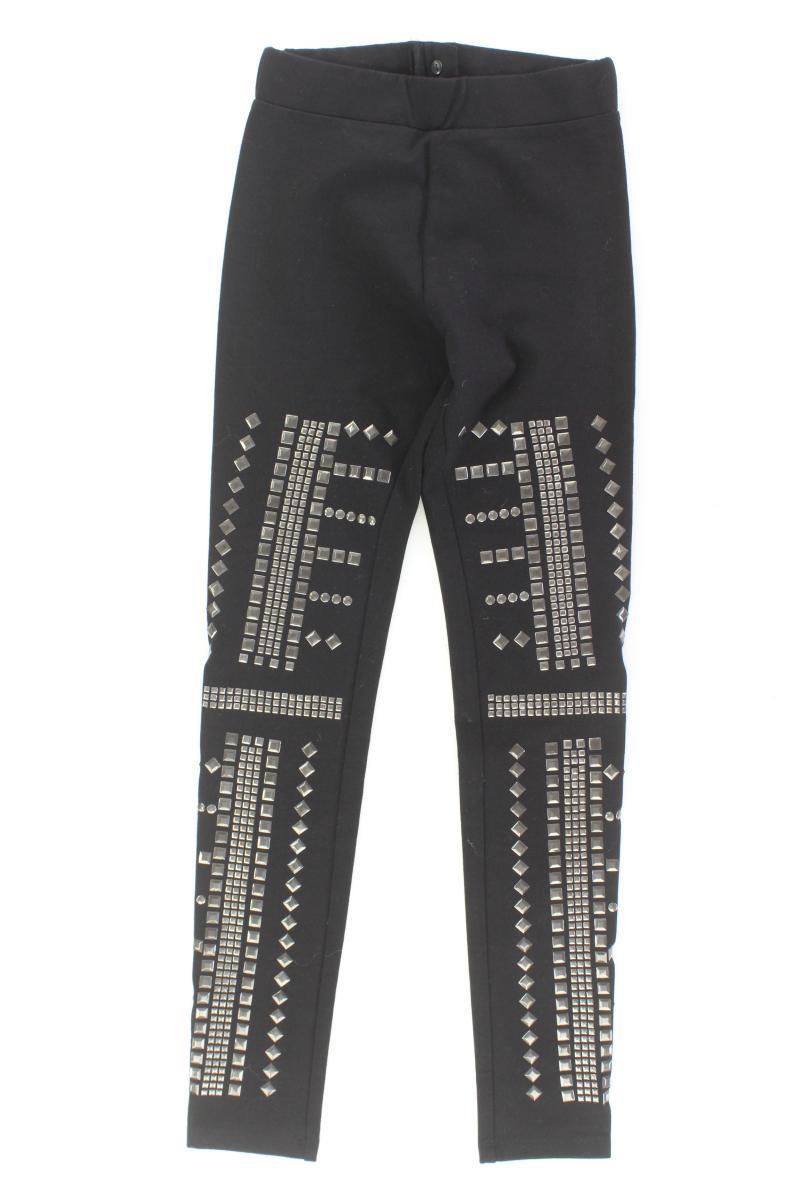 H&M Leggings Gr. XS mit Nieten schwarz aus Viskose