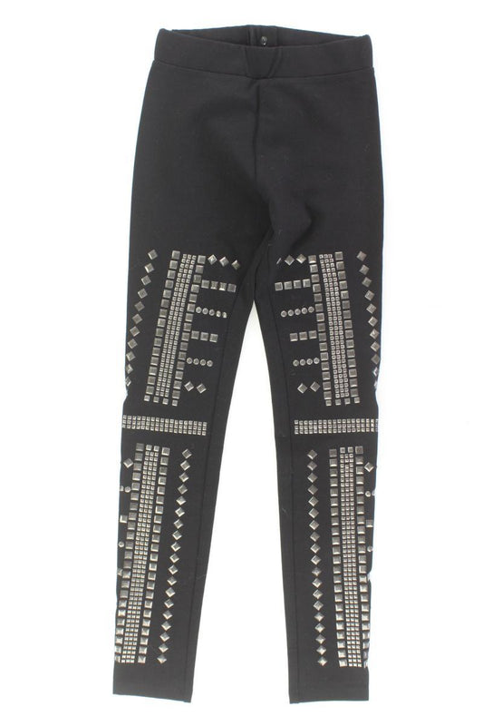 H&M Leggings Gr. XS mit Nieten schwarz aus Viskose