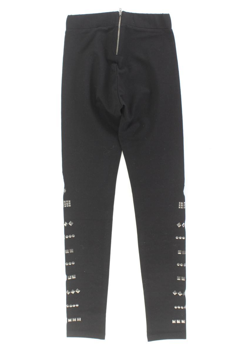 H&M Leggings Gr. XS mit Nieten schwarz aus Viskose