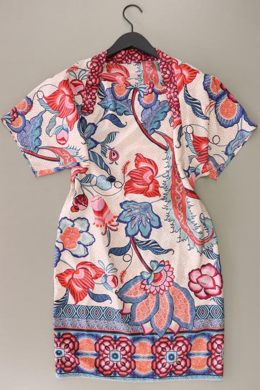 Kurzarmkleid Gr. 36 mit Blumenmuster rot aus Polyester