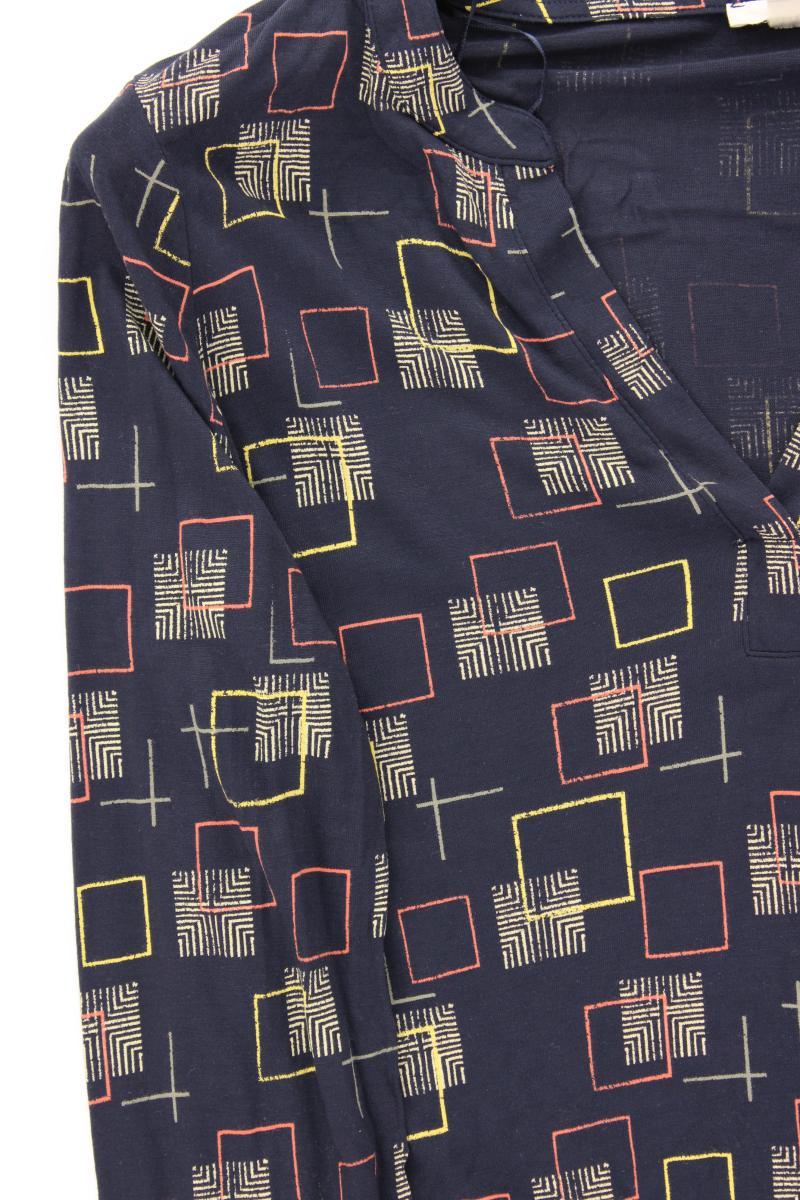 Esprit Langarmbluse Gr. M geometrisches Muster blau aus Viskose