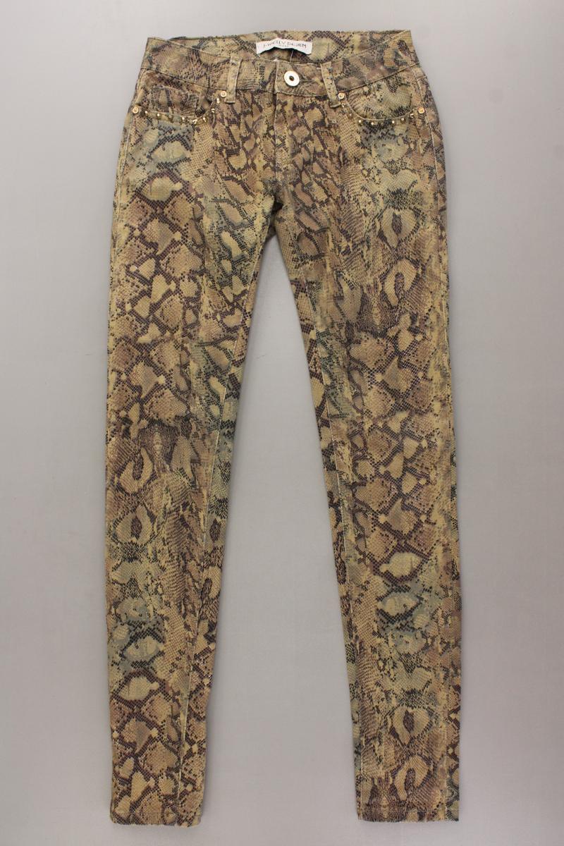 J-Welly Denim Hose Gr. 34 mit Tierdruck braun aus Baumwolle
