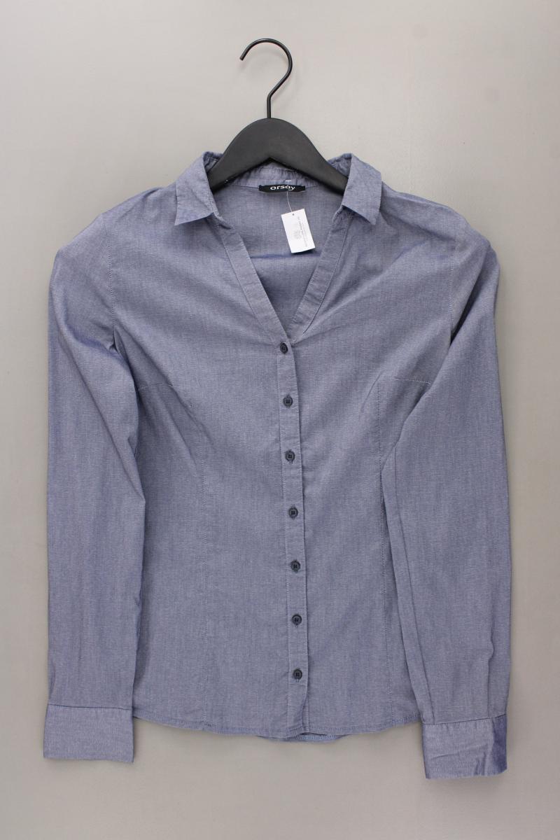 Orsay Langarmbluse Gr. 36 blau aus Baumwolle