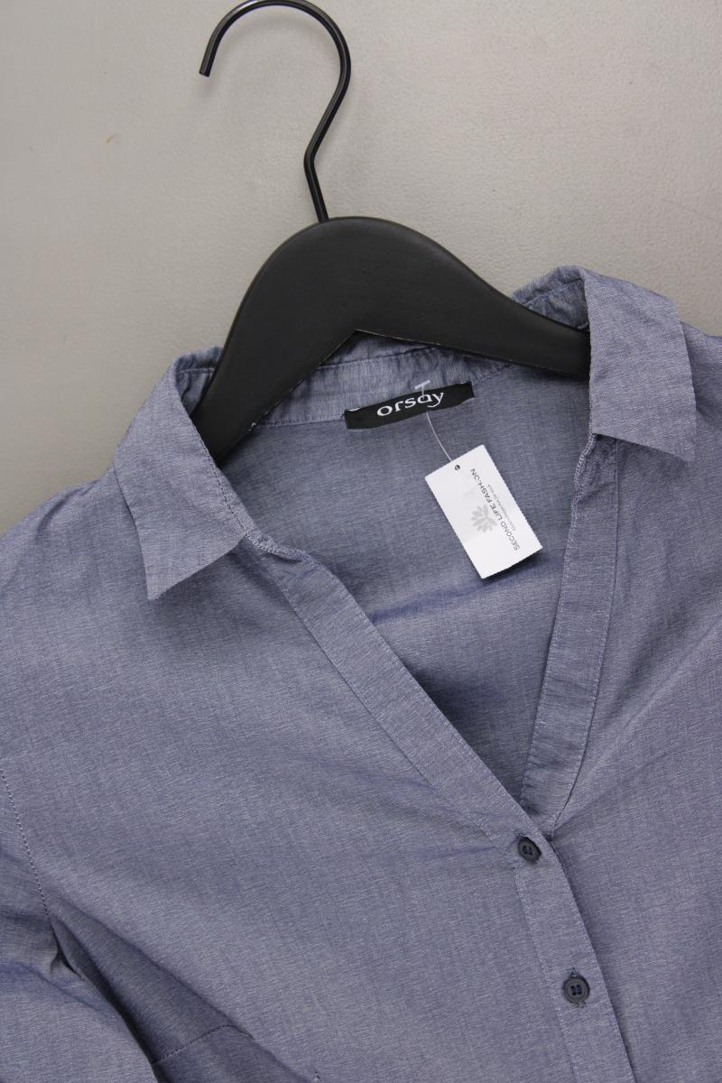 Orsay Langarmbluse Gr. 36 blau aus Baumwolle