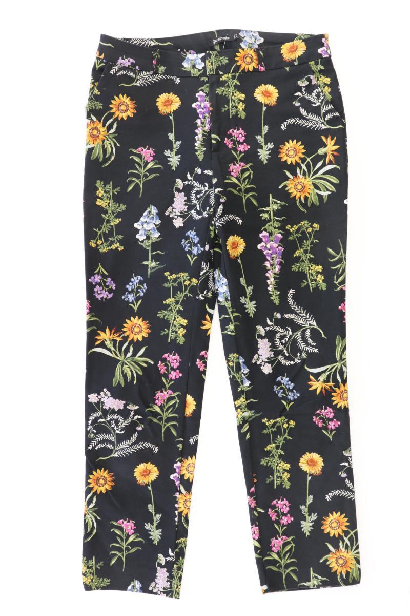 Stradivarius Hose Gr. 36 mit Blumenmuster schwarz