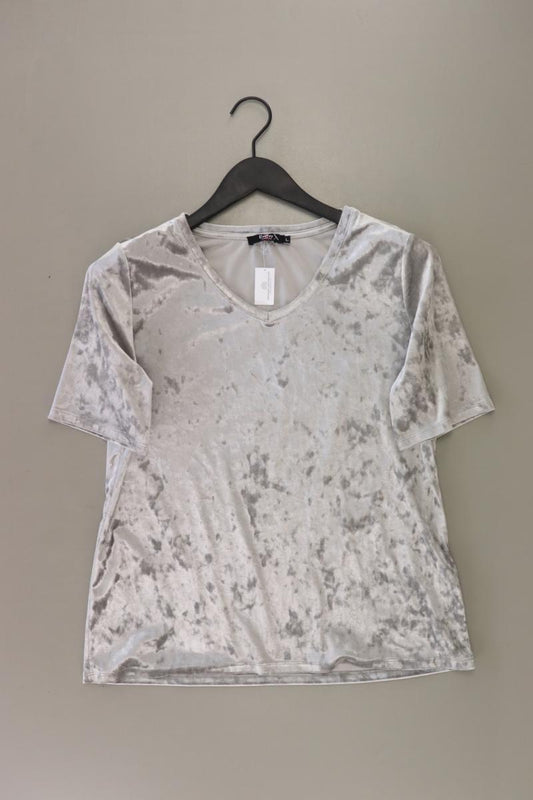 T-Shirt Gr. L Kurzarm silber aus Polyester