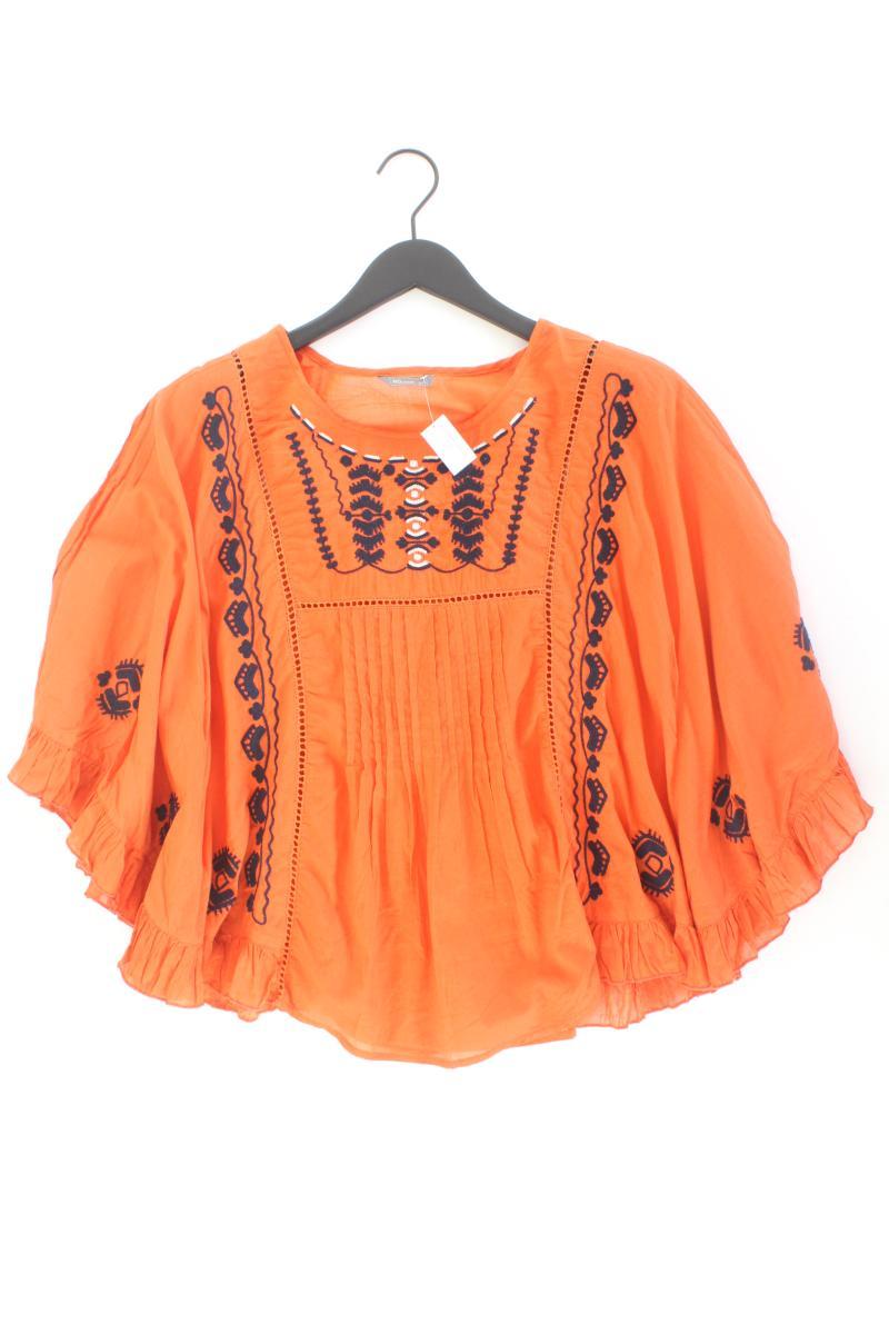 Oversize-Bluse Gr. S/M Weite Ärmel orange aus Baumwolle