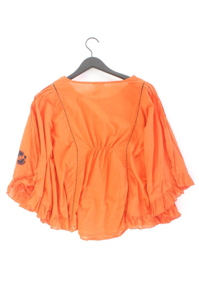 Oversize-Bluse Gr. S/M Weite Ärmel orange aus Baumwolle