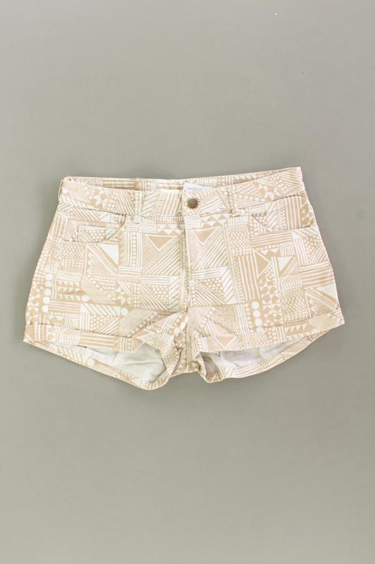 H&M Hotpants Gr. 36 geometrisches Muster creme aus Baumwolle