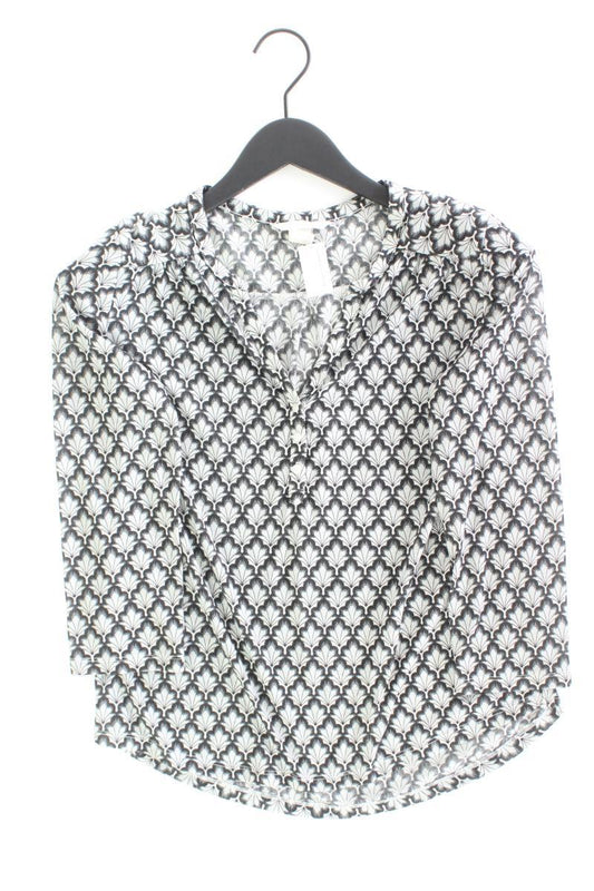 H&M Shirt mit V-Ausschnitt Gr. S Langarm grau aus Polyester