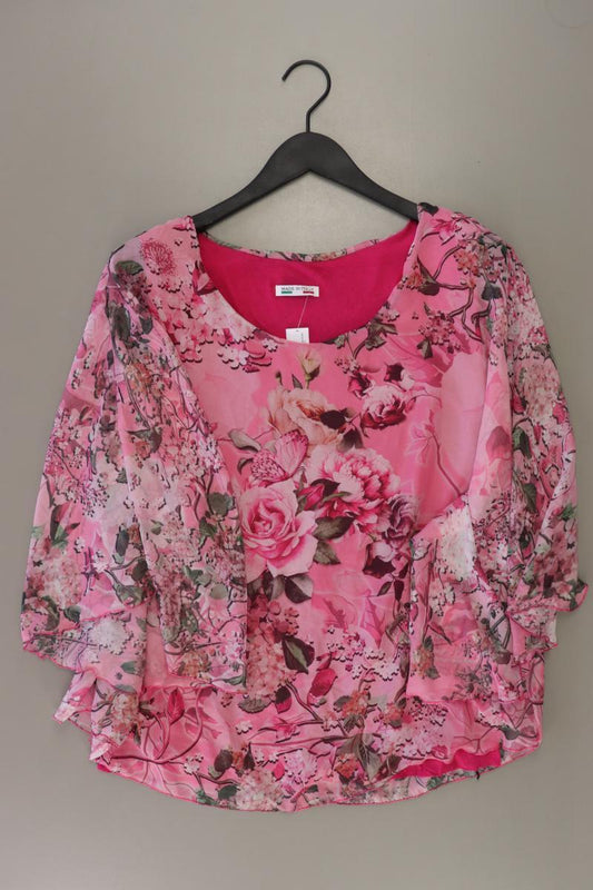 Oversize-Bluse Gr. 38 mit Blumenmuster Weite Ärmel rosa