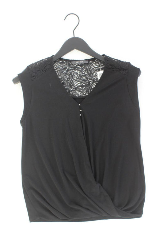 Esprit Kurzarmbluse Gr. S schwarz aus Polyester