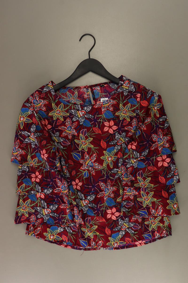 Regular Bluse Gr. 38 mit Blumenmuster 3/4 Ärmel mehrfarbig aus Polyester