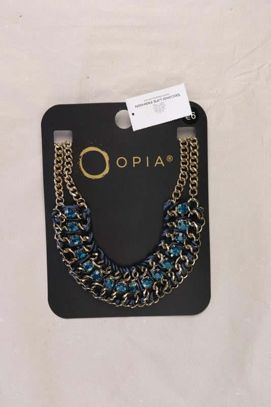 Halskette neu mit Etikett blau