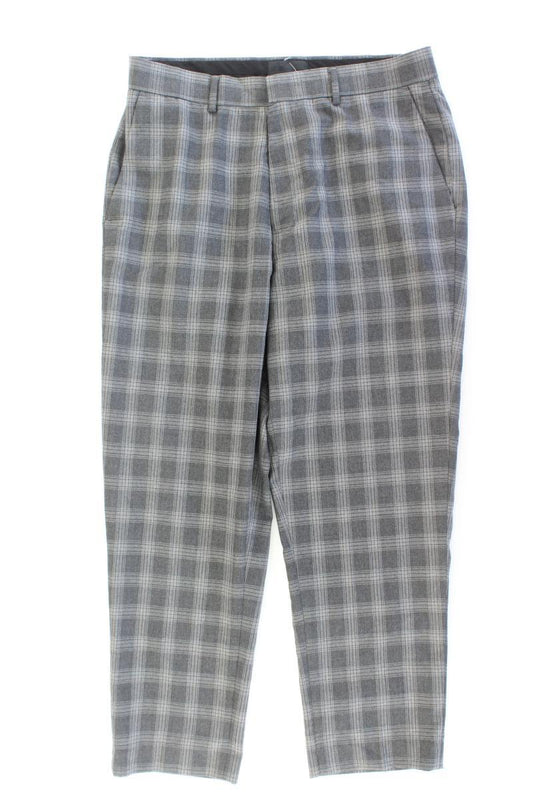 Asos 7/8 Hose für Herren Gr. W32 kariert grau aus Polyester