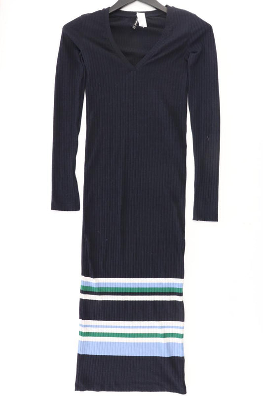 Stradivarius Schlauchkleid Gr. S gestreift Langarm blau aus Polyester