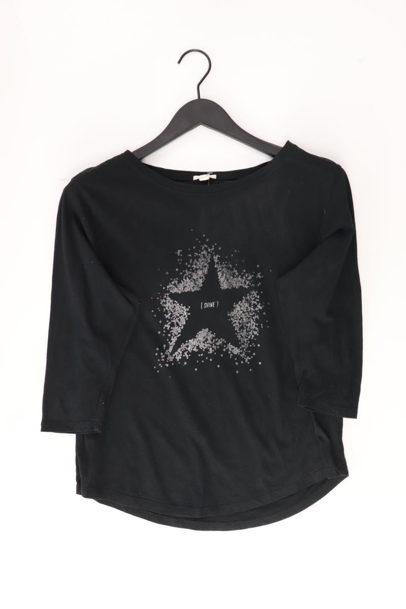 Esprit Classic Shirt Gr. S 3/4 Ärmel mit Pailletten schwarz aus Baumwolle