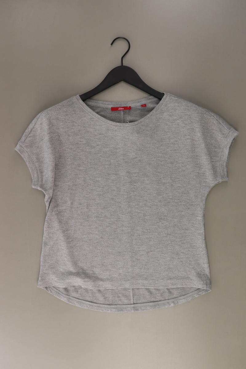 s.Oliver Shirt mit Glitzer Gr. 38 Kurzarm silber