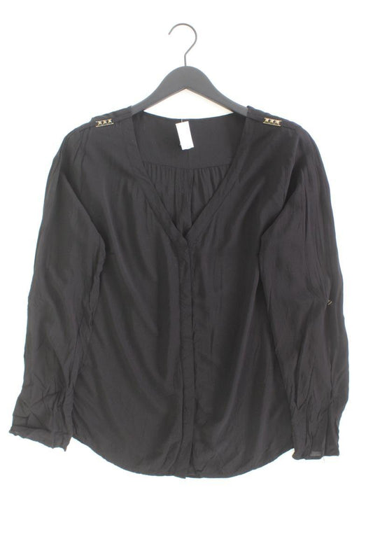 Langarmbluse Gr. XL mit Nieten schwarz aus Viskose