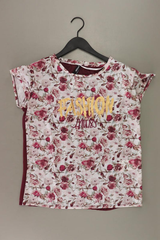 Page One T-Shirt Gr. M mit Blumenmuster Kurzarm rot