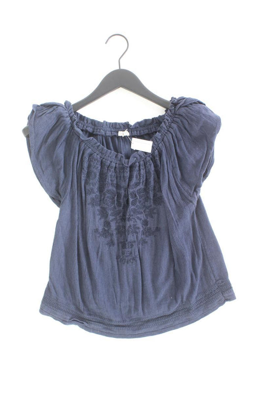 Hollister Kurzarmbluse Gr. S blau aus Baumwolle
