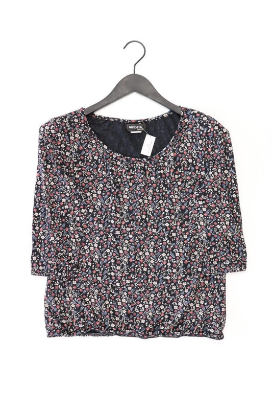 Bluse Gr. 36 mit Blumenmuster 3/4 Ärmel blau