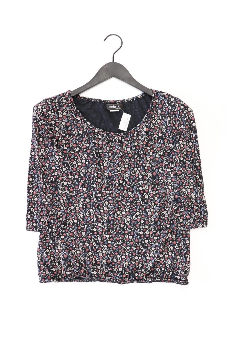 Bluse Gr. 36 mit Blumenmuster 3/4 Ärmel blau