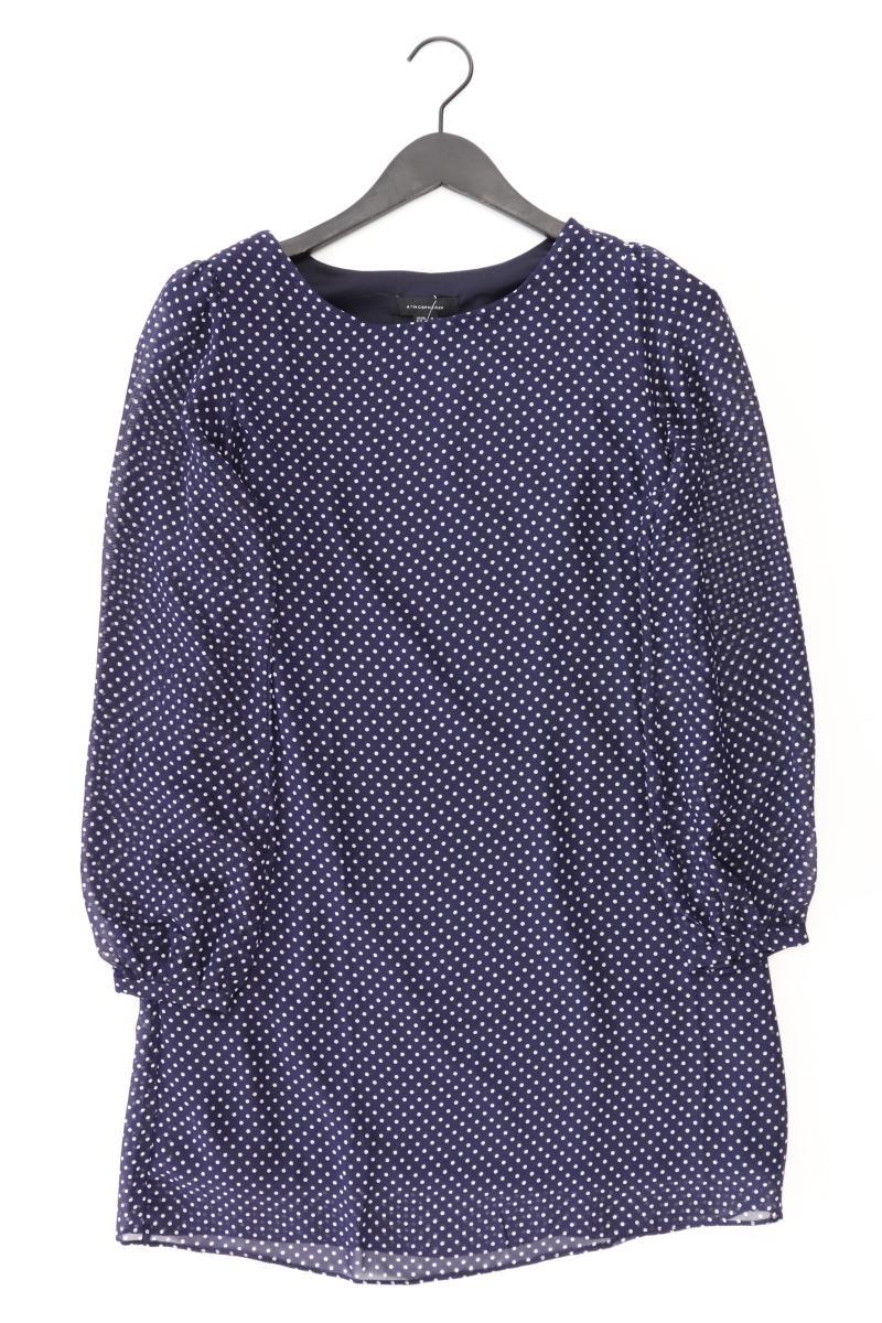 Chiffonkleid Gr. 38 gepunktet Langarm blau aus Polyester