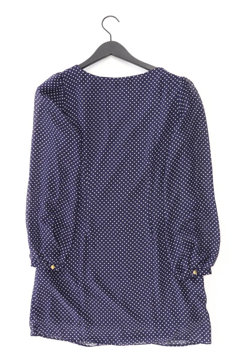 Chiffonkleid Gr. 38 gepunktet Langarm blau aus Polyester