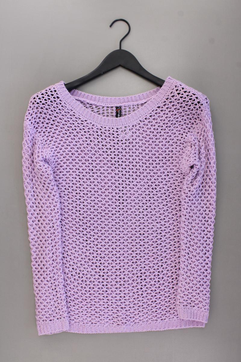 Fishbone Grobstrickpullover Gr. S lila aus Polyacryl
