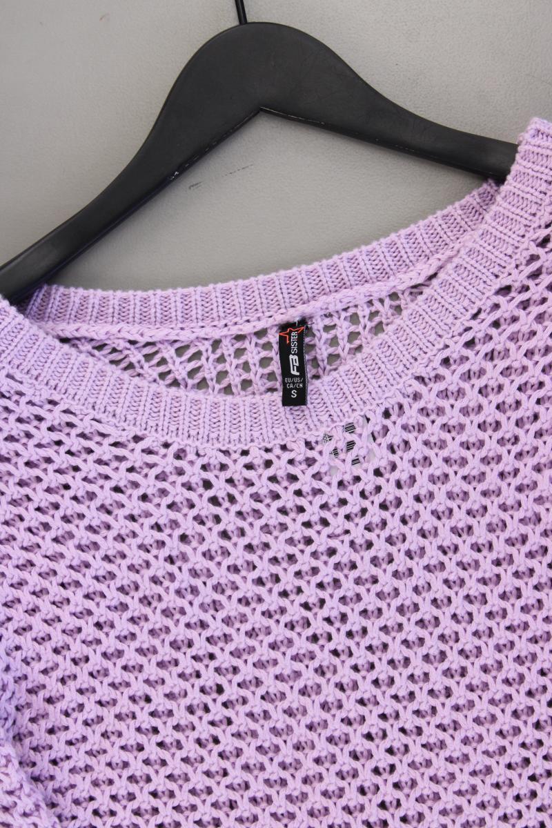 Fishbone Grobstrickpullover Gr. S lila aus Polyacryl