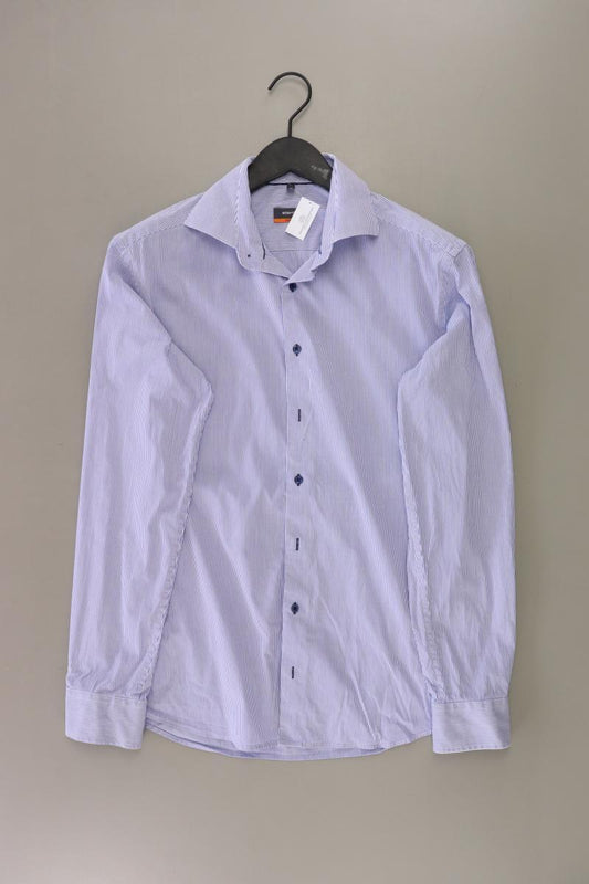 Eterna Langarmhemd für Herren Gr. Hemdgröße 39 gestreift blau aus Baumwolle