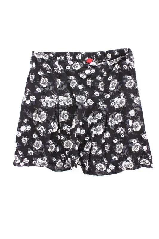 H&M Divided Minirock Gr. 38 mit Blumenmuster schwarz aus Viskose