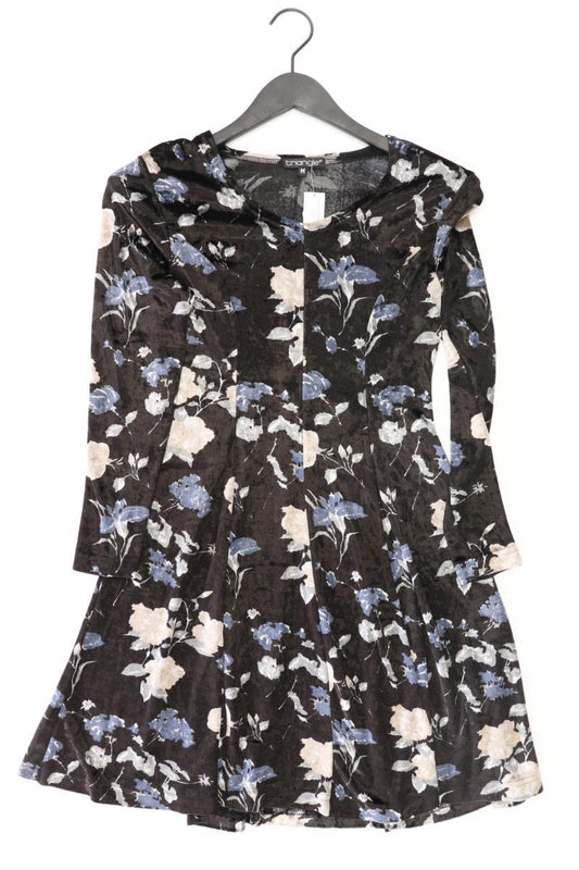 TRIANGLE Langarmkleid Gr. M mit Blumenmuster schwarz aus Viskose