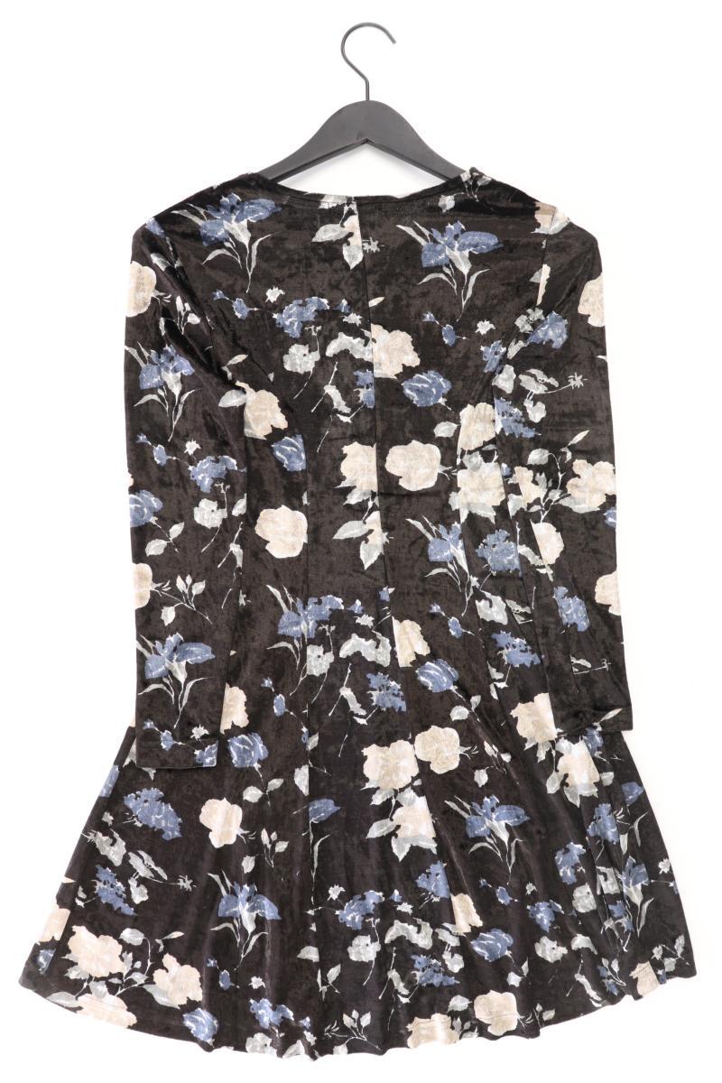 TRIANGLE Langarmkleid Gr. M mit Blumenmuster schwarz aus Viskose