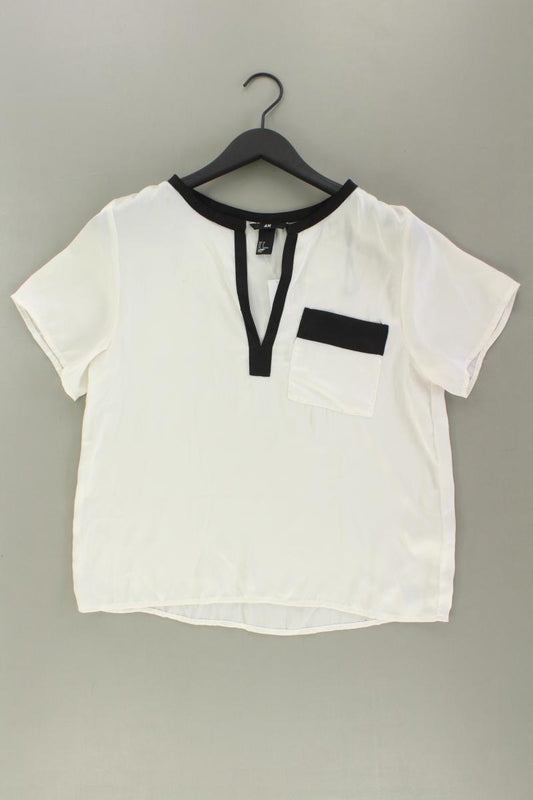 H&M Kurzarmbluse Gr. 38 creme aus Polyester