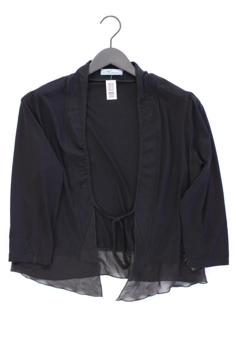 Himmelblau Bolero Jäckchen Gr. 40 3/4 Ärmel schwarz aus Viskose