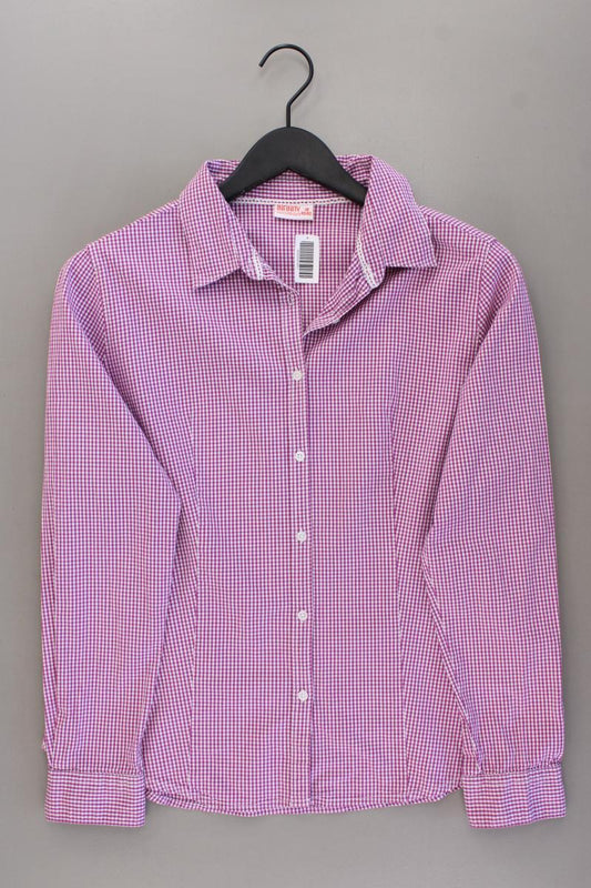 Infinity Women Karobluse Trachtenbluse Gr. 40/42 kariert Langarm lila