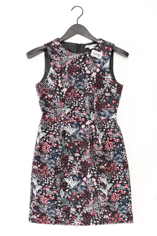 H&M Bleistiftkleid Gr. 34 mit Blumenmuster Ärmellos schwarz aus Polyester
