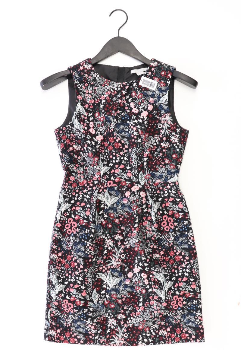 H&M Bleistiftkleid Gr. 34 mit Blumenmuster Ärmellos schwarz aus Polyester