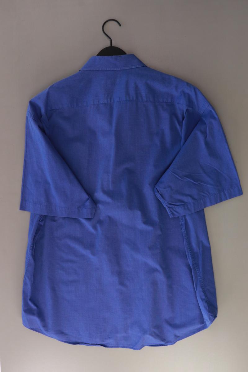Kurzarmhemd für Herren Gr. Hemdgröße 44 blau aus Baumwolle